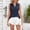Navy, variant on Njoeus Tank Tops for Women Solid Collar V-Neck Shirts Summer Sleeveless Tunic Tops Loose Casual Comfy Blouse S-XXL