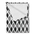 thumbnail image 2 of Black and White Soft Flannel Fleece Throw Blanket, Scribble Pattern with Abstract Black Dotted Leaves on White Background, Cozy Plush for Indoor and Outdoor Use, 60" x 80", Black White, by Ambesonne, 2 of 5