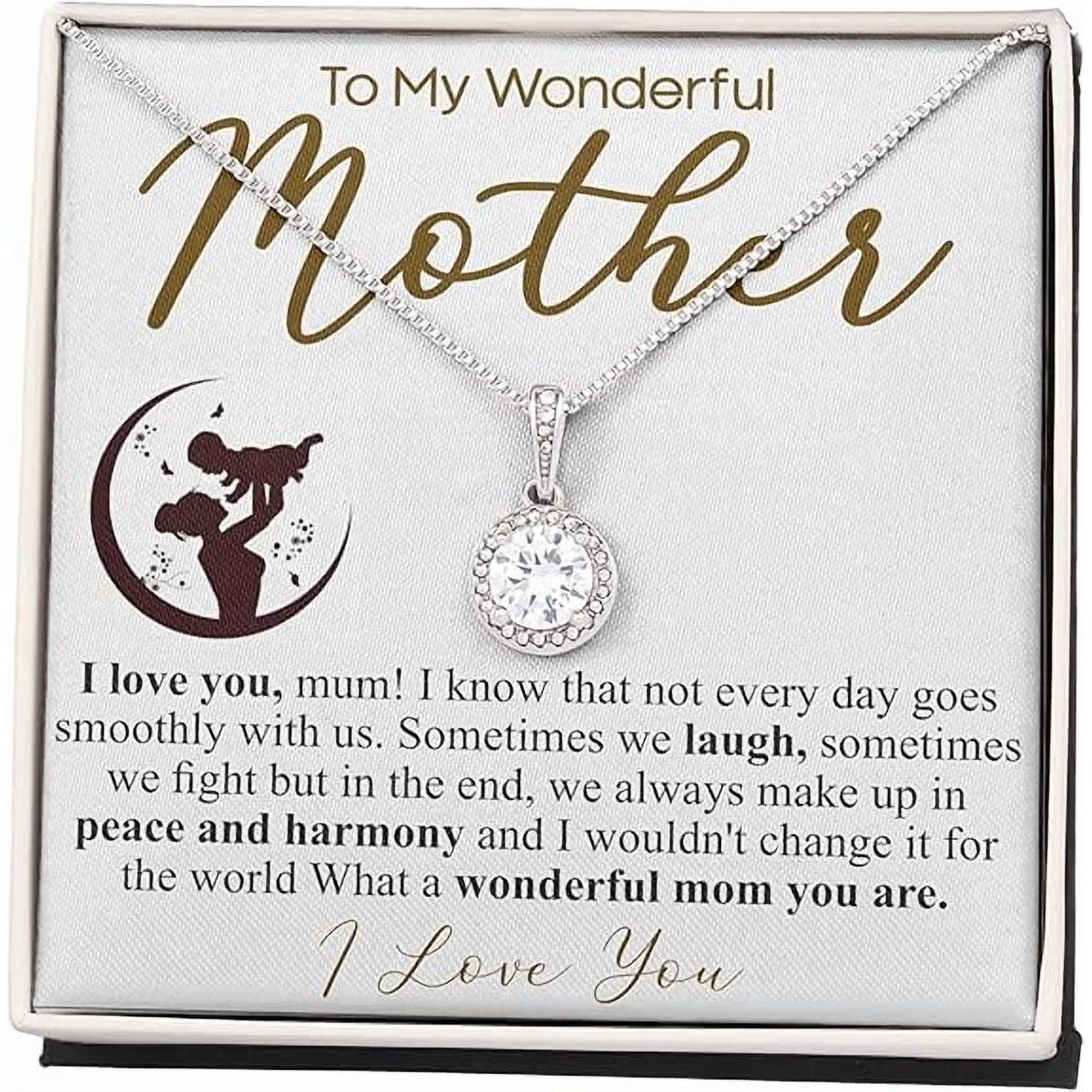 Eternal hope Personalized Mother's Day Gift from Daughter or Son, Mom religious Necklace, Mother Message card with Necklace, Mom Gifs, for Mother