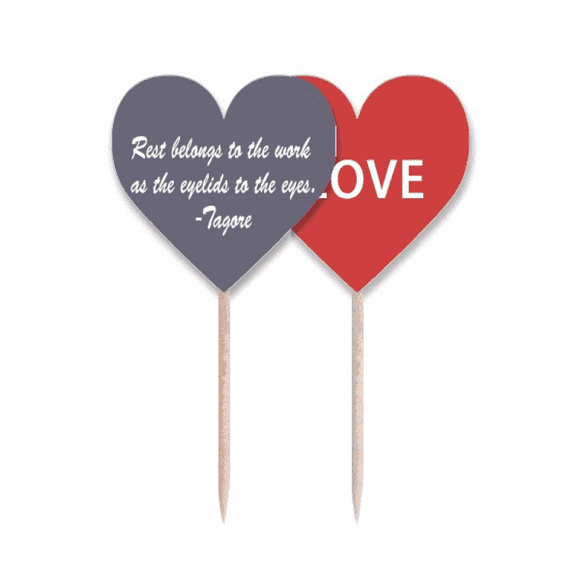 Qoutes Famous People Healing Rest Work Eyelid Eyes Toothpick Flag LOVE Heart Lable Cupcake Pick
