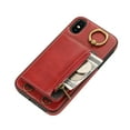 thumbnail image 4 of Allytechgroup Stylish iPhone XS/ iPhone X Wallet Case, Secure Phone Case for Apple iPhone XS/ iPhone X, Multi-functional and Durable, Ring Holder Hand Wrist Stand Shockproof Case for Women Men, Red, 4 of 7
