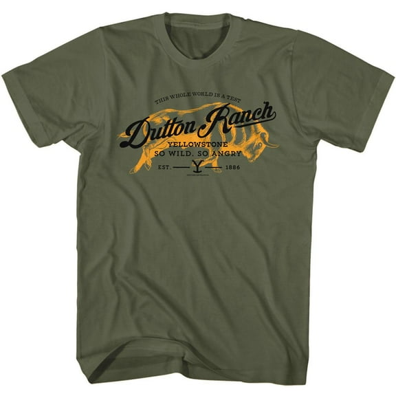 Yellowstone Dutton Ranch Buffalo Military Green T-Shirt
