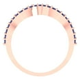 thumbnail image 5 of 0.23 ctw Wedding Band for Women - 14K Rose Gold Simulated Tanzanite Stackable Eternity Ring, 5 of 6
