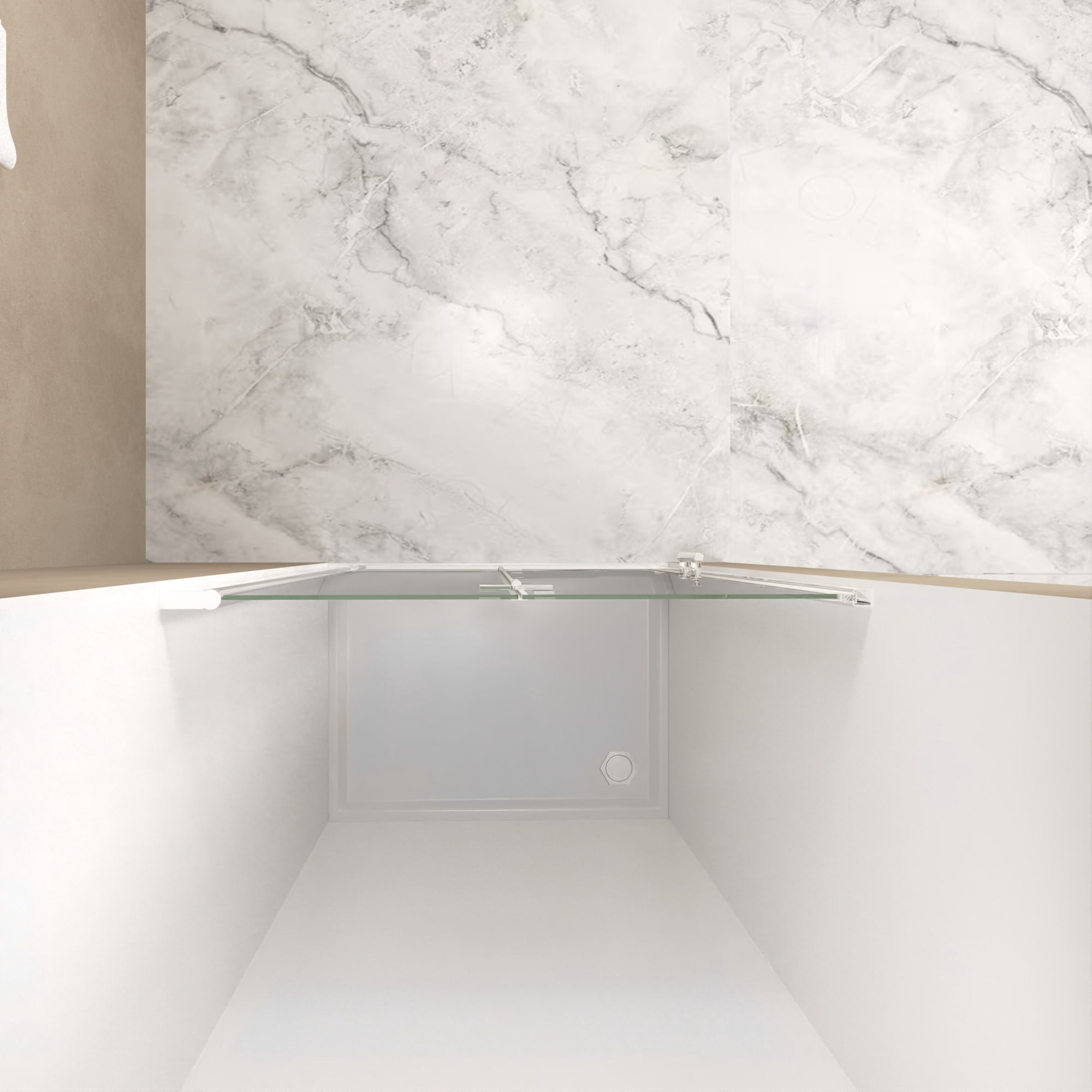 Leumius 32-33" x 72" Bifold Shower Door,Half Frame Shower Door,1/4"(6mm) Tempered Glass with Chrome Aluminum Frame