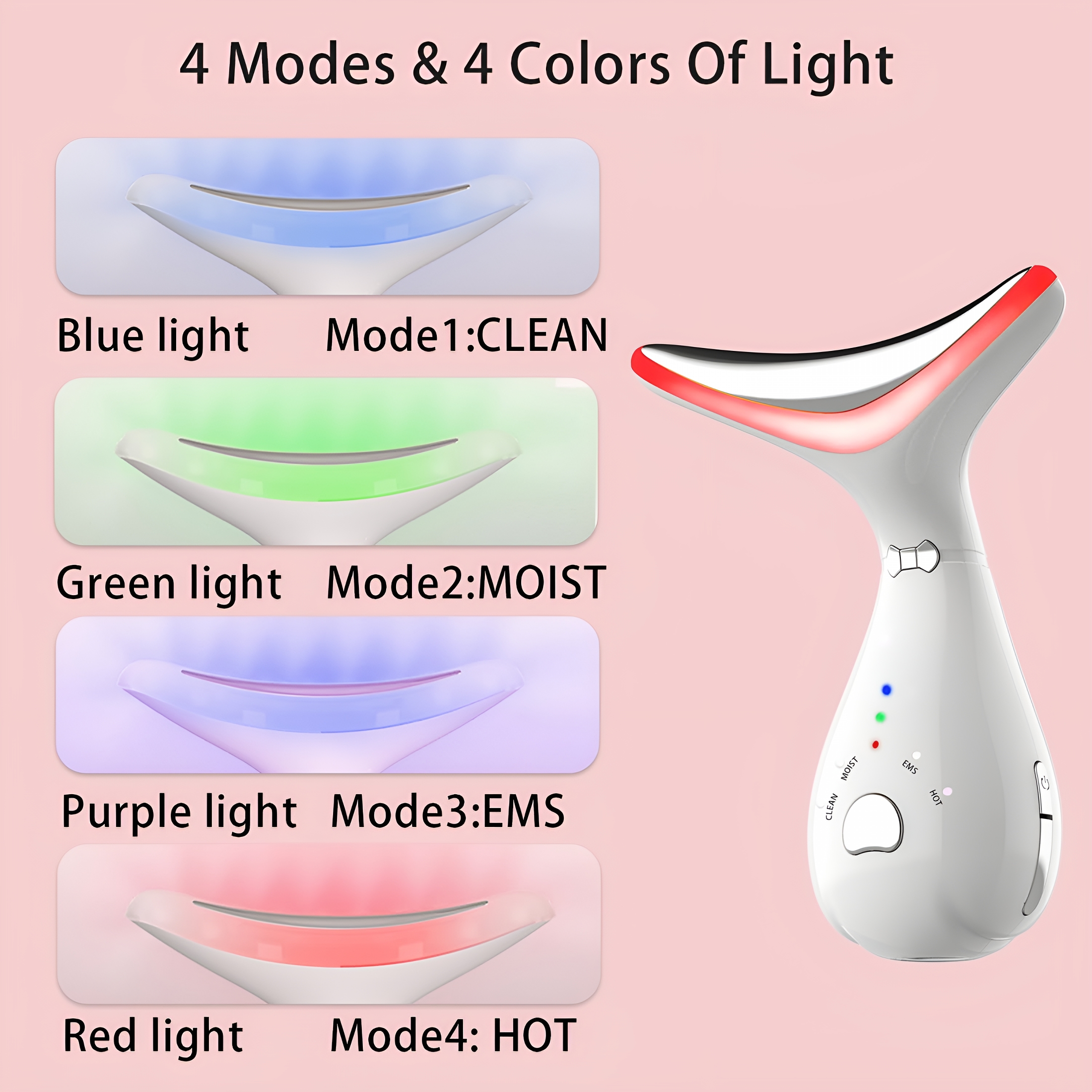 XIRQI 2026 New Red Light Therapy for Face and Neck, Facial Wand, Multifunctional Facial-Device for Home,Spa,Travel,Skincare