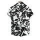 thumbnail image 3 of Mens Manga Corta Botón Abajo Camisas Gira Cuello Impresión Casual Blusa, Camisas de Verano para Hombre, 3 of 5