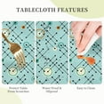 thumbnail image 6 of Abstract Geometric Retro Mid Century Lines Circle Round Tablecloth Waterproof Wipeable Tablecloth Cover Home Restaurant Kitchen Picnic Party Decoration 60 Inch Circular Tablecloth for 20-47 Inch, 6 of 6