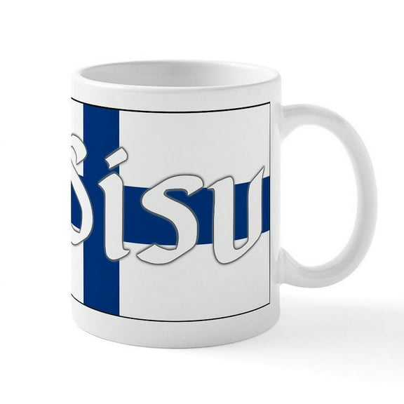 CafePress - Finnish Sisu (Finnish Flag) Mug - 11 oz Ceramic Mug - Novelty Coffee Tea Cup