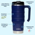 thumbnail image 2 of 24 oz Insulated Travel Mug - Stainless Steel Coffee Cup with Spill-Proof Flip Lid & Handle - Hot/Cold Car Tumbler - Marine, 2 of 4