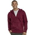 thumbnail image 4 of COUVER Men's Active Casual Cotton Terry Zipper Hoodie, Burgundy L, 1 Count, 1 Pack, 4 of 4
