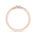 thumbnail image 2 of ANGARA Natural Solitaire Heart Aquamarine and Diamond Chevron Ring in 14K Rose Gold for Women (Size-4mm) | March Birthstone, Birthday, Anniversary, Jewelry Gift for Women | Natural Aquamarine Ring, 2 of 9