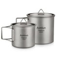thumbnail image 1 of Aomiun Ultralight Titanium Cup Outdoor Portable 2PCS Cup Set 300ml 650ml Camping Picnic Taza de agua Aomiun Copa de titanio, 1 of 7