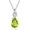 August-Peridot, variant on FANCIME 14K Solid White Gold Teardrop Pendant with Diamond Birthstone Necklace