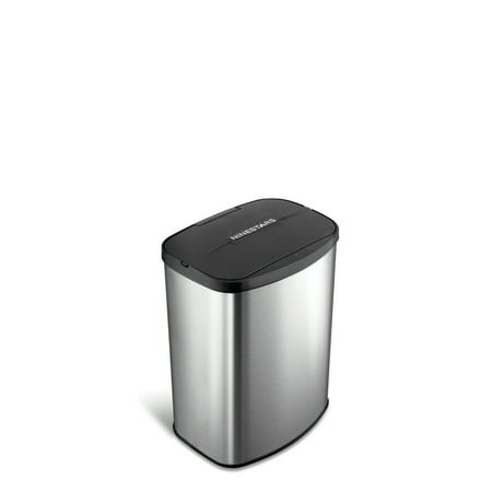 Nine Stars 2.1 Gal / 8L Motion Sensor Rectangular Bathroom Trash Can, Fingerprint-Resistant Stainless Steel