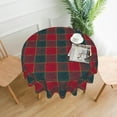 thumbnail image 6 of Red and Green Christmas Plaid Round Tablecloth 60 Inch Plaid Printed Fabric Table Cloth Decor Washable Polyester Fabric Holiday Winter Table Cover for Home Kitchen Outdoor Party, 6 of 6
