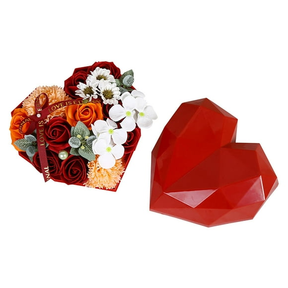 Juego de jabones de rosa Macarena en Caja de corazón 18 x 18 x 12,5 cm