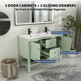 thumbnail image 5 of Eclife 48-inch Double Sink Bathroom Vanity with Resin Top, Faucet, 2 Doors, 2 Drawers, Open Shelf, 5 of 10