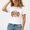 1-White, variant on Women I put the BOO in Boujee Graphic T-Shirt Cropped Crewneck Short Sleeve Ghost Pumpkin Bow Design