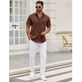thumbnail image 4 of COOFANDY Mens Short Sleeve Casual Button Down Shirts Summer Untucked Dress Shirts with Pocket, 4 of 6