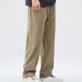 thumbnail image 6 of HOOMEUMY Men Casual Pants Straight Leg Sweatpants Men Drawstring Elastic Waist Cargo Pants Baggy Outdoor Sport Joggers Trousers with Pockets (Khaki,XL), 6 of 6