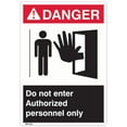 thumbnail image 1 of ANSI Z535 Rigid Plastic "Danger Authorized Personnel Only" Sign, 7" x 10" (104 Units), 1 of 1