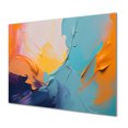 thumbnail image 2 of Designart "Blue and orange paint Expression 1 In Blue and Orange"Abstract Metal Wall Art Blue Modern Office Room Wall Art, 2 of 6