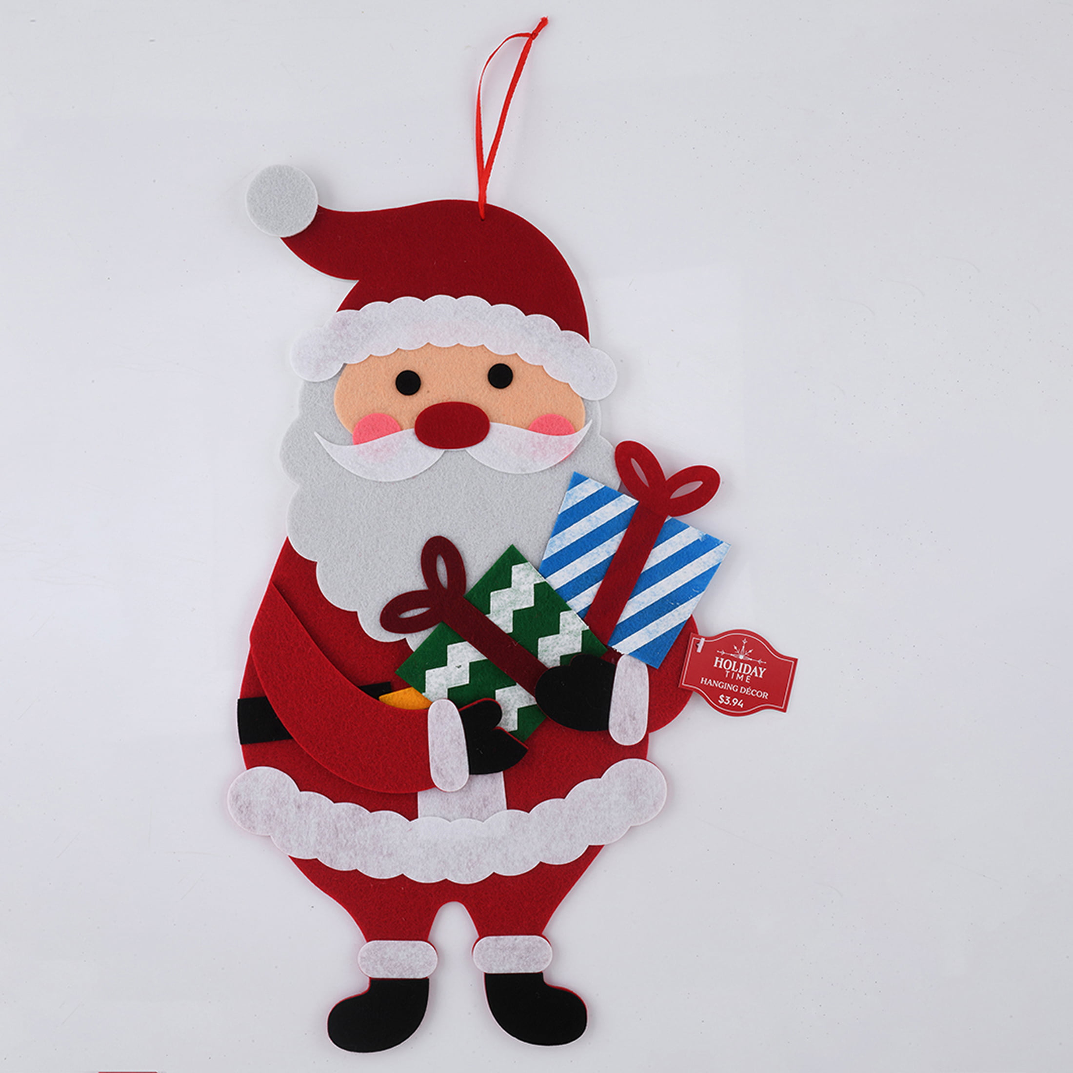 Holiday Time Santa Christmas Felt Door Hanger, 18"