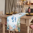 thumbnail image 2 of Table Runners 72 Inches Long Dress Scarves, Seahorse Coastal Farmhouse Kitchen/Dining Table Runner, Coffee Tablerunners, Summer Nautical Starfish Coral Ocean 14x72 Inch, 2 of 9