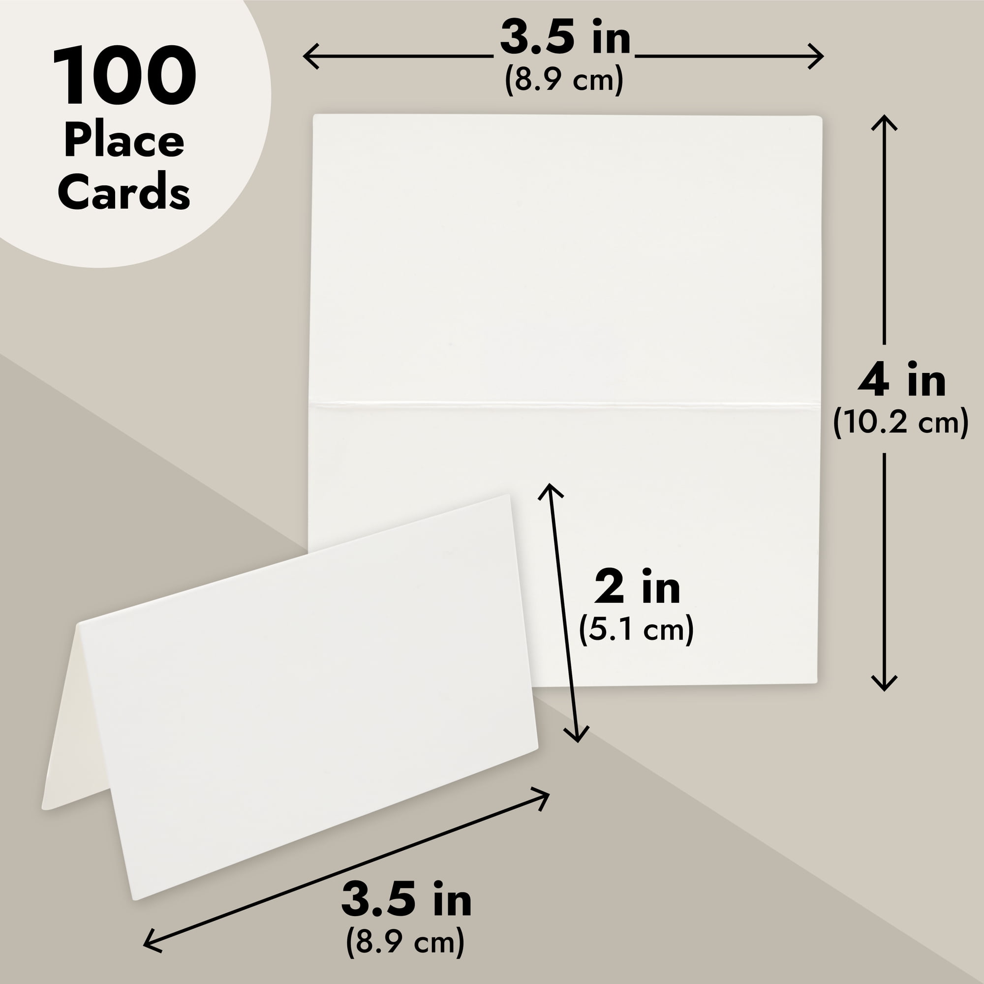 100 Pack Tent Dinner Tags - Blank Cards for Weddings, Showers, Banquets,  Reserved Seating (3.5 x 2 In) - Walmart Business Supplies, image size:2000x2000