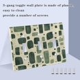 thumbnail image 3 of Yayeee Toggle Light Switch Wall Plate 3-Gang 6.37"x4.48" Decorative Outlet Cover, Green Geometric, 3 of 7