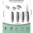 thumbnail image 2 of Triani 4Pcs Adaptive Utensil Set 42° Angled Parkinsons Utensils Easy Grip Weighted Silverware for Hand Tremors and Parkinsons Patients(Right-Handed), 2 of 7