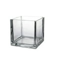 thumbnail image 3 of WGV Everyday Clear Glass Floral Cube Vase / Candle Holder - 6" Wide x 6" Height, Good quality, Heavy Weighted Base - 1 Pc, 3 of 3