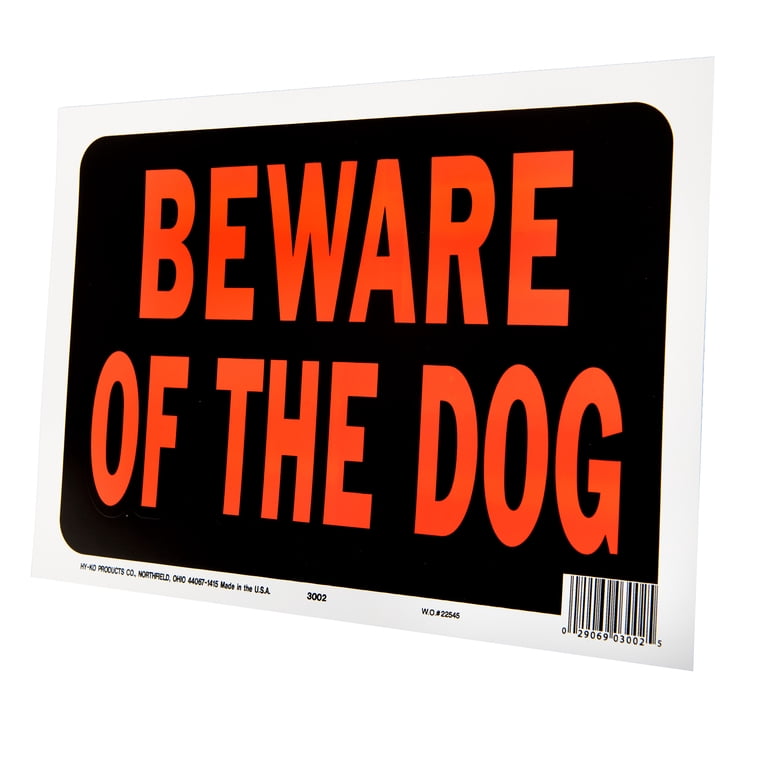 HY-KO Beware of the Dog Sign 8.5 x 12 inch Plastic Outdoor Warning