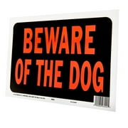 Hy-Ko 8.5 x 12 inch Plastic Beware of The Dog Sign Orange and Black