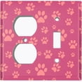 thumbnail image 4 of Metal Light Switch Plate Cover Cute Puppy Dog Paw Prints Pink DOG038, 4 of 13