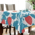 thumbnail image 2 of WOBOGO Retro Strawberry and Daisy Pattern Square Tablecloth 60×120in Polyester Fabric Tablecloth Washable Dust Resistant Wrinkle Resistant, 2 of 9