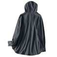 thumbnail image 6 of hoksml Women's Denim Shacket with Hood, Long Sleeve Button Down Oversized Top, Relaxed Fit Utility Jacket with Pockets for Daily Casual Outfit, 6 of 8