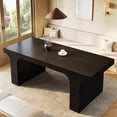 thumbnail image 2 of Finmind 71-Inch Large Dining Table for 6-8, Farmhouse Wooden Kitchen Table with Arched Design, 2 of 7