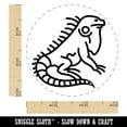 thumbnail image 2 of Lounging Lizard Iguana Self-Inking Rubber Stamp Ink Stamper - Sky Blue Ink - Small 3/4 Inch, 2 of 7