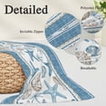 thumbnail image 6 of Blue Coastal Nautical Throw Pillow Cover, Pillowcase Protectors with Zipper, Breathable Decorative Lumbar Pillow Case Cover, Summer Beach Starfish Shell Coral Pillow Shams for Couch Sofa 12x20Inch, 6 of 8