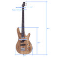 thumbnail image 6 of Tcbosik 4 Strings Electric Bass, Bass Beginner Kit with Power Cable and Wrench Tool, Burlywood Color, 6 of 9