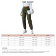 thumbnail image 4 of Joggers para mujer, puños en el tobillo, bolsillo cargo, elásticos, Color puro, cintura alta, pantalones de chándal para fiesta, deportes, oficina, 4 of 6