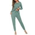 thumbnail image 4 of Ekouaer Womens Pajamas Set Long Sleeve Loungewear Soft Lounge Set Joggers with Pockets, 4 of 7