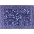 thumbnail image 1 of Ahgly Company Machine Washable Indoor Rectangle Oriental Blue Industrial Area Rugs, 2' x 5', 1 of 4