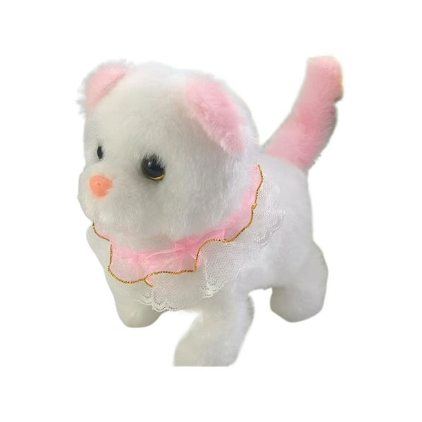Bewildely Juguetes eléctricos de peluche, Gato Robot realista con juguete interactivo para caminar y mover la cola, para gato Animales de peluche y juguetes de peluche A