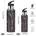 thumbnail image 2 of Yayeee 20oz Insulated Water Bottle Double Wall Stainless Steel with Flip Straw Lid, Dark Gothic Floral, 2 of 7