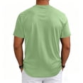 thumbnail image 7 of Men's Shirts Short Sleeve Cotton T-Shirt Crew Neck Light Tees Classic Basic Casual Tops Plain Soft Shirt Mint Green 3XL, 7 of 7