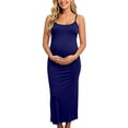 thumbnail image 7 of qolati Maternity Summer Maxi Dress Summer Spaghetti Strap Scoop Neck Baby Shower Photoshoot Casual Boho Sleeveless Long Sundress S-3XL, 7 of 7