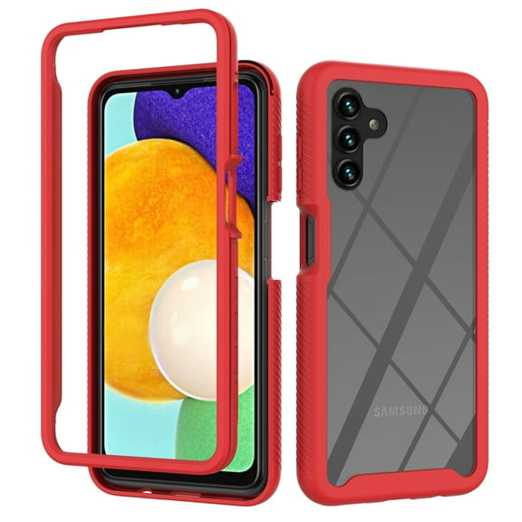 Samsung A13 Case 5G (6.5",2022), Full Body Bumper Dual-Layer PC   TPU Case Shockproof Clear Back Protective Phone Cases Cover  Samsung Galaxy A13 5G (Red)