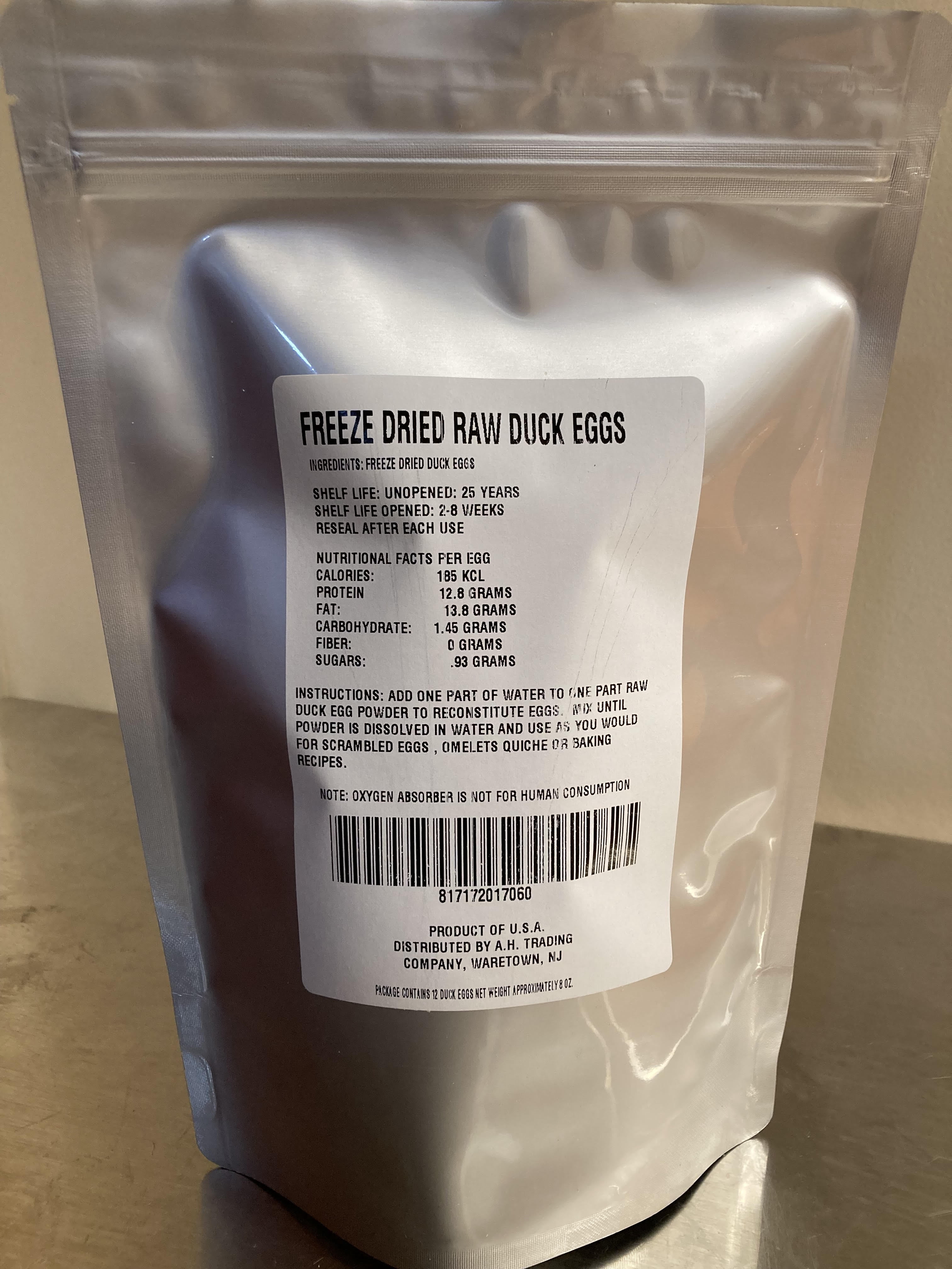 12 Freeze Dried Duck Eggs approximately 8 oz